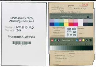 Entnazifizierung Matthias Pruessmann , geb. 06.08.1870 (Beamter)