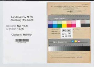 Entnazifizierung Heinrich Cladders, geb. 17.05.1911 (Bahnbeamter)