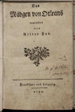 Das Mädgen von Orleans