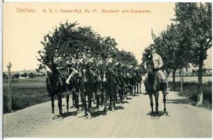 Oschatz. K.S. 1. Ulanen-Regt. No.17 - Rückkehr v. Exerzieren