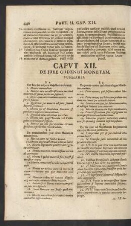 Caput XII. De Jure Cudendi Monetam.