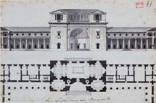 Umformung des Belvedere des Vatikans - Ansicht und Grundriss