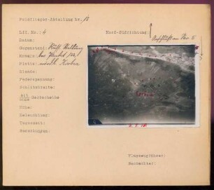 Foto einer russischen Stellung bei "Punkt 122", nördlich von Krobia (Luftbild)