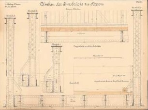 Dortmund-Ems-Kanal. Brücke über die Ems, Haren/Ems Umbau: Eiserner Überbau: Schnitt 1:10