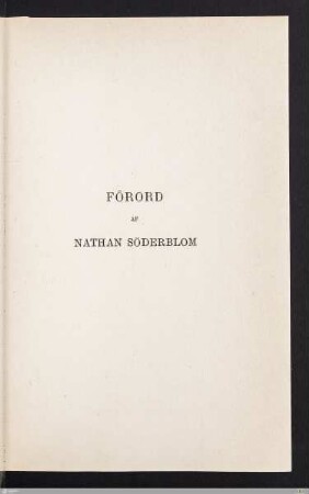 Förord af Nathan Söderblom