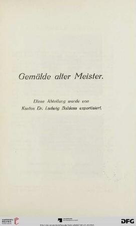 Gemälde alter Meister (Nr. 1-49)