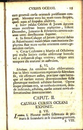 Caput. II. Caussas Cursus Oceani Exponit.