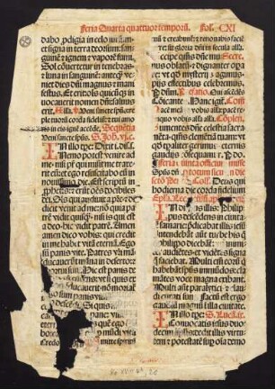 [Fragment, vermutlich aus: Missale ad usum Sacri Ordinis Cisterciensis]