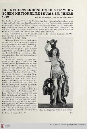 5: Die Neuerwerbungen des bayerischen Nationalmuseums im Jahre 1912