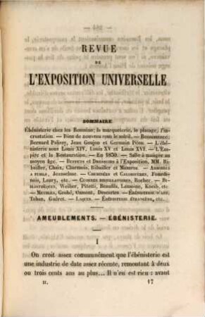 Revue de l'exposition universelle, 2,5. Ameublements - Ébénisterie