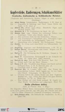 Kupferstiche, Radierungen, Schabkunstblätter (Nr. 531-1140)