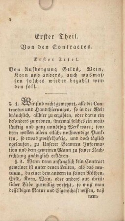 Erster Theil. Von den Contracten.