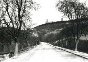 Eckartsberga, Burgruine : Eckartsberg. Ortseingang und Burgruine. Blick von Süden