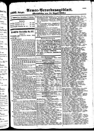 1099.Ausgabe. Dienstag, 15. August 1916