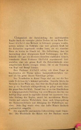 Der Hals als Angriffspunkt grösserer Kraft bei geburtshülflichen Operationen