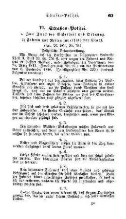 VI. Straßen-Polizei