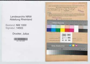 Entnazifizierung Julius Drucker, geb. 26.03.1893 (Prokurist)