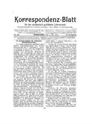 31. Jahresversammlung des schlesischen Provinzialvereins