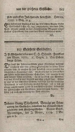 Beyträge zur Erleuterung der Geschichte, besonders der Schwäbischen Kirchen- und Gelehrtengeschichte. St.3.