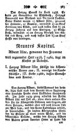 Neuntes Kapitul. Albert IIIte, genannt der Fromme