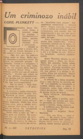 Um criminozo inábil : [Pequena novela]