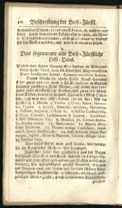 2. Das sogenannte alte Hoch-Fürstliche Lust-Haus