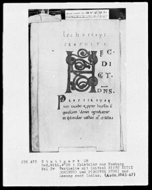 Epistolar — Initiale H, Folio 2verso