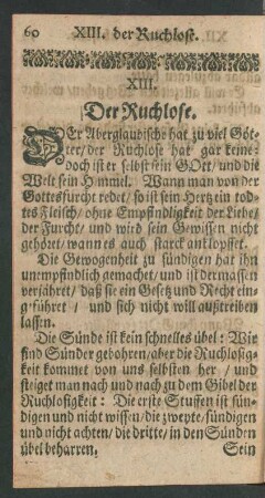 XIII. Der Ruchlose.