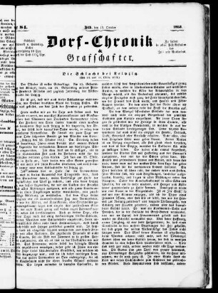 Dorf-Chronik & Grafschafter. 1853-1853