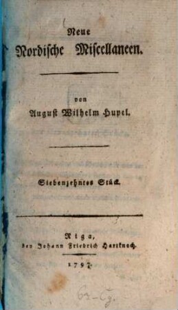 Neue nordische Miscellaneen. 17. 1797