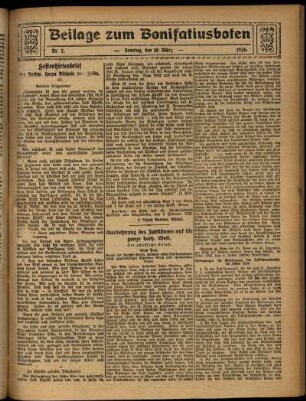 Zweite Ausgabe vom Sonntag, den 07. März 1926.