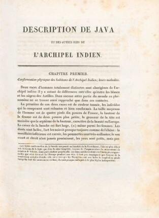 Chapitre premier. Conformation physique des habitans de l'Archipel Indien; leurs maladies