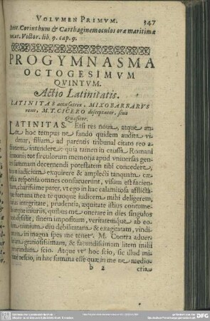 Progymnasma Octogesimum Quintum. Actio Latinitatis