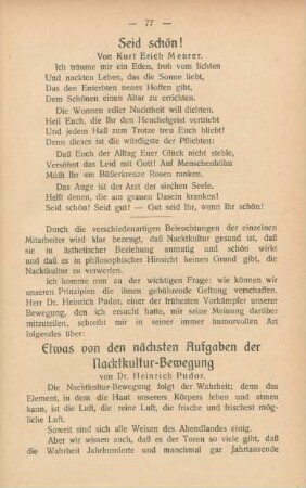 Seid schön!