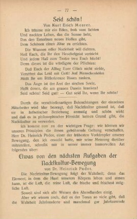 Seid schön!