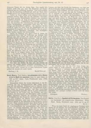 447-448 [Rezension] Bonet-Maury, Gaston, Les précurseurs de la réforme et de la biberté de consciene dans les pays latins du XIIe au XVe siècle