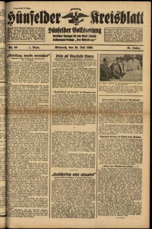 Erste Ausgabe vom Mittwoch, den 26. Juli 1939.