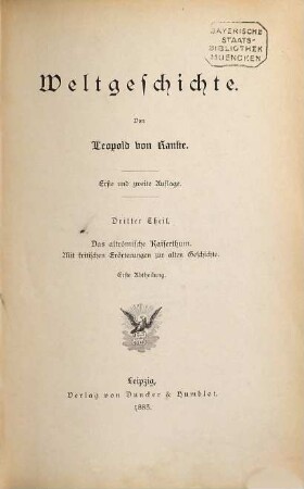 Weltgeschichte, 3,1. Das altrömische Kaiserthum ; 1