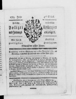 4tes Stück., Ausgabe vom 26. Januar 1785