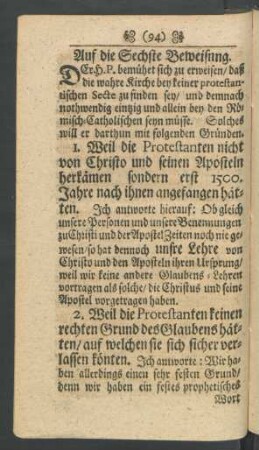 Auf die Sechste Beweisung
