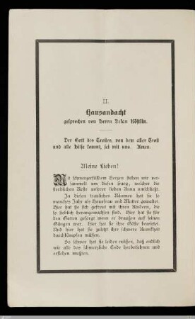 Hausandacht