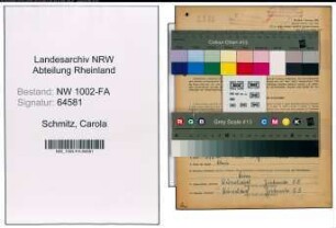 Entnazifizierung Carola Schmitz, geb. 06.08.1915 (Kauffrau)