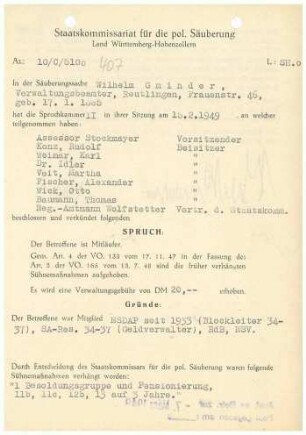 Gminder, Wilhelm