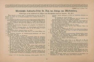 Allerhöchste Kabinetts-Ordre Sr. Maj. des Königs von Württemberg. Änderungen an den Uniformen der Offiziere und Mannschaften sowie der Beamten. (Nr. 761.)