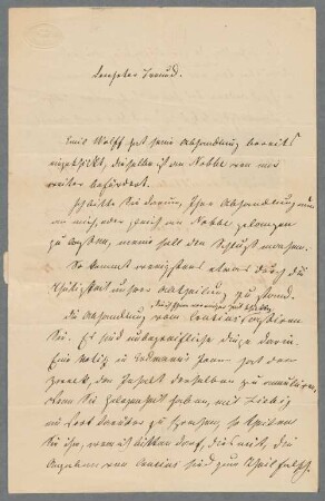 Justus von Liebig (1803-1873), Nachlass: Brief von Philipp Zöller an Wilhelm Knop - BSB Liebigiana II.C. Knop, Wilhelm