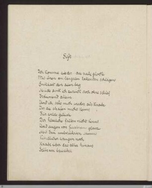 Gift (Gift der Nacht) : [SW I: H8]; [SW I, S. 75/128-129]