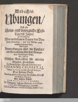 Das Andere Buch. Der andere Theil: Von dem andern Sonntag der Fasten, biß auff den Passion-Sonntag