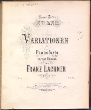 Variationen für Pianoforte zu vier Händen : op. 138