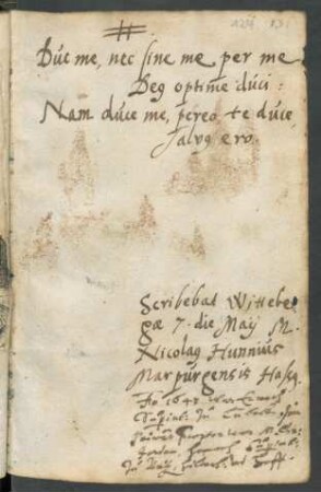 Nicolaus Hunnius, Wittenberg 7.5.1605