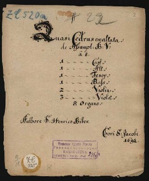 Quasi cedrus exaltata sum; V (4), strings, org